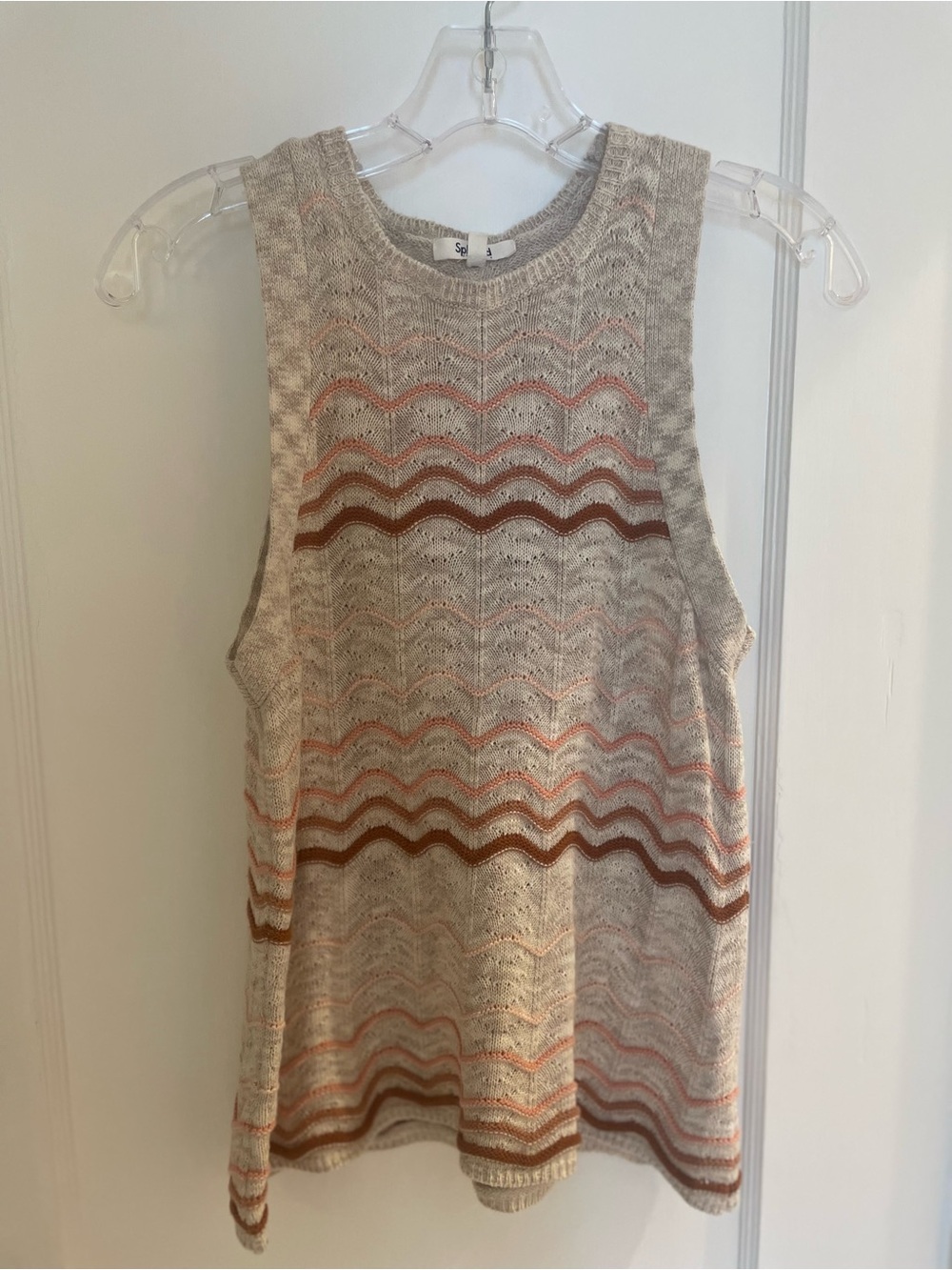 Splendid Cream Pink Crewneck Vest Tank Top
